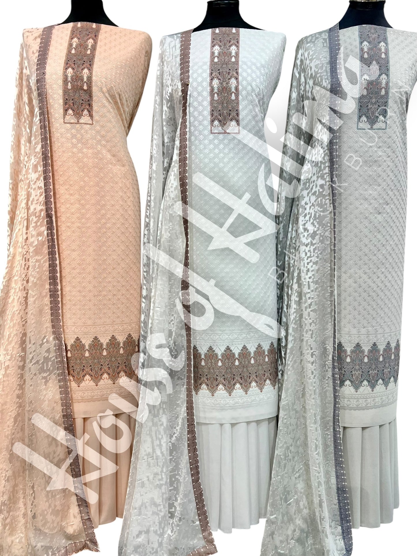 Chikankari cottons 3pcs