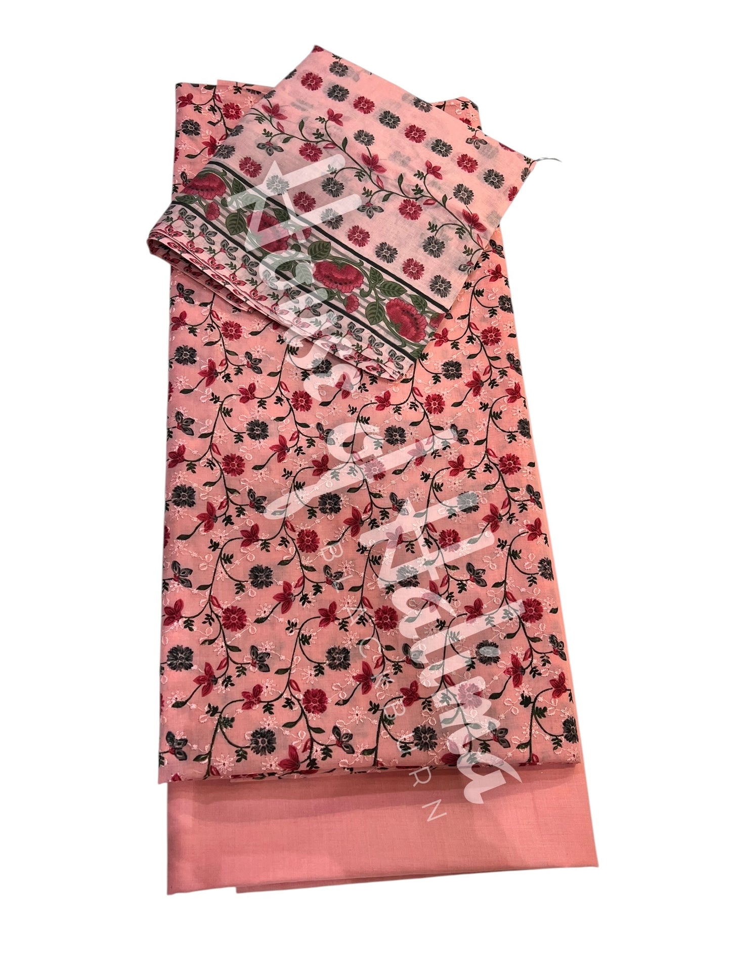 Embroidered cotton lawn 3pcs