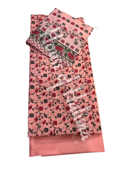 Embroidered cotton lawn 3pcs