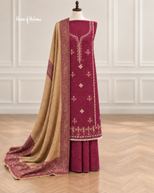 Embroidered Alpine 3 Piece Unstitched Suit with Woven Shawl