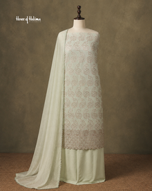 Embellished Georgette 4-Piece Unstitched Suit – Zari, Dabka & Crystal Work (3202)