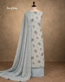 Alpine 3-Piece Schiffli-Style Embroidered Unstitched Suit