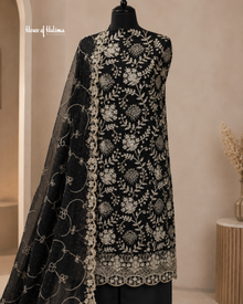 Embroidered Georgette 4 Piece Unstitched Asian Occasionwear Suit