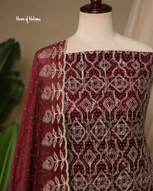 Heavily Embroidered Shisha Silk 4 Piece Asian Occasionwear Suit