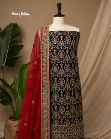 Embellished Net 4 Piece Asian Mehndi Occasionwear Suit