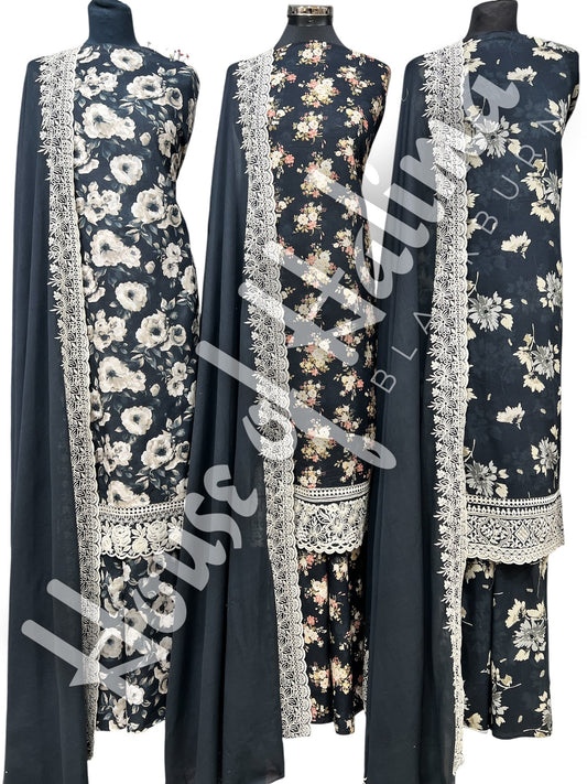 Embroidered cottons (full print) 3pcs