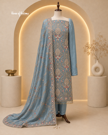 Embellished Shisha Silk 4 Piece Asian Occasionwear Suit