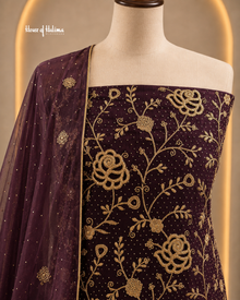 Gold Embroidered Shisha Silk 4 Piece Asian Occasionwear Suit