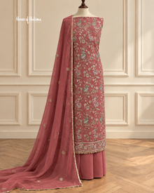 4 Piece Unstitched Georgette Embroidered Suit – Heavy Embellished Wedding & Occasion Wear