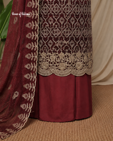 Heavily Embroidered Shisha Silk 4 Piece Asian Occasionwear Suit