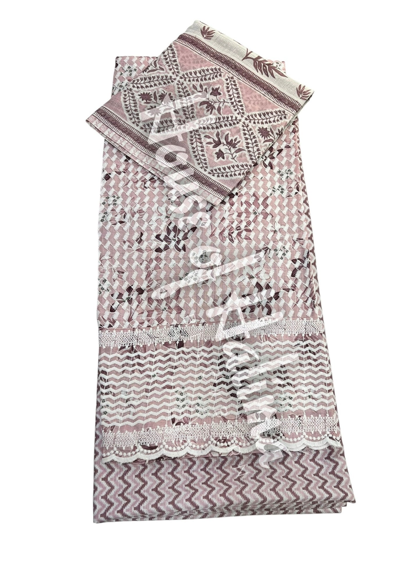 Embroidered cotton lawn 3pcs
