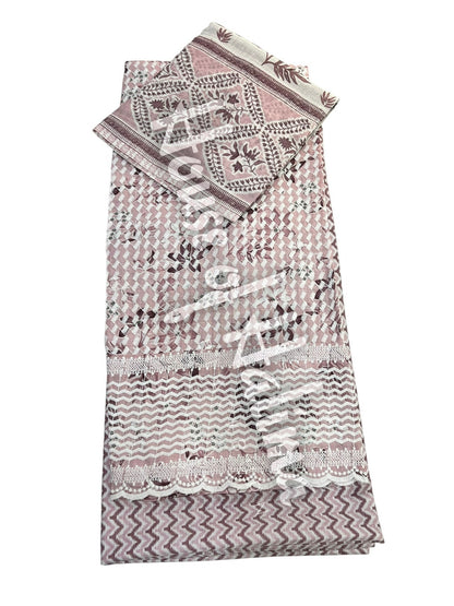 Embroidered cotton lawn 3pcs