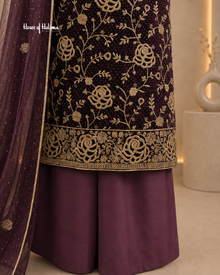Gold Embroidered Shisha Silk 4 Piece Asian Occasionwear Suit