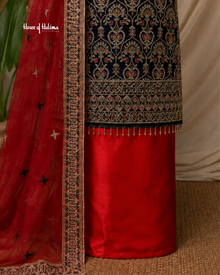 Embellished Net 4 Piece Asian Mehndi Occasionwear Suit