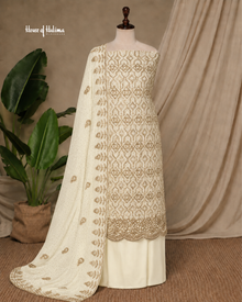 Heavily Embroidered Shisha Silk 4 Piece Asian Occasionwear Suit