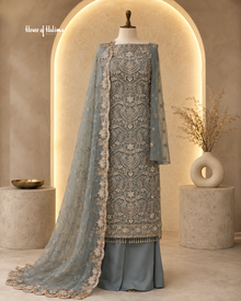 Embellished Net 4 Piece Asian Occasionwear Suit