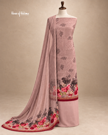 French Crepe Floral Border 3-Piece Unstitched Suit
