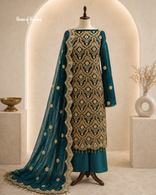 Embellished Shisha Silk 4 Piece Asian Occasionwear Suit