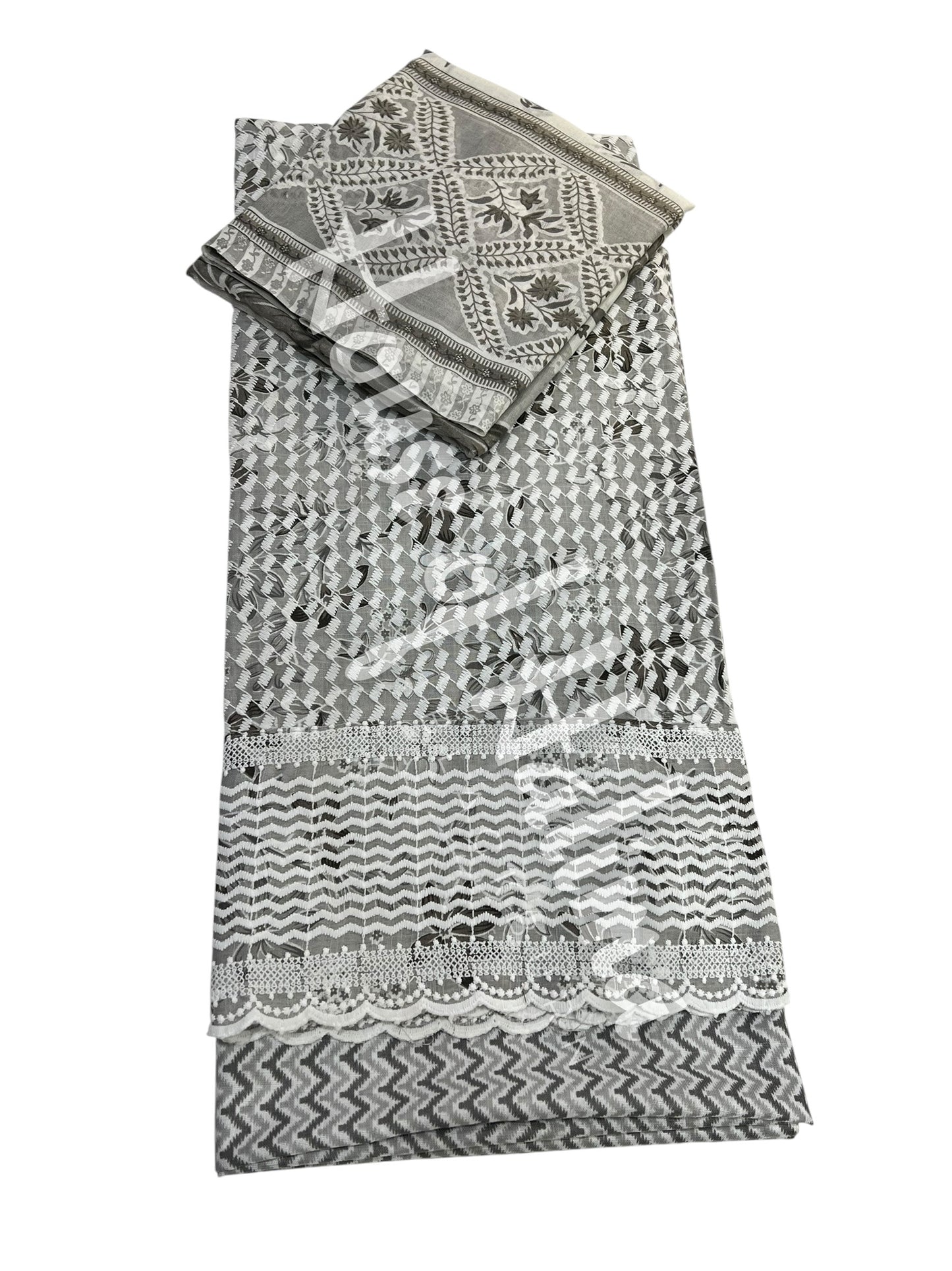 Embroidered cotton lawn 3pcs