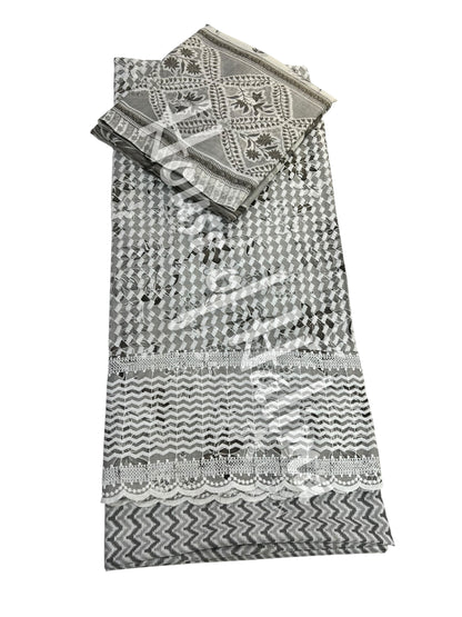 Embroidered cotton lawn 3pcs