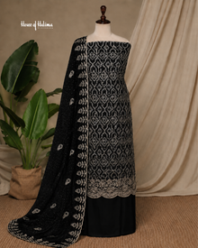 Heavily Embroidered Shisha Silk 4 Piece Asian Occasionwear Suit