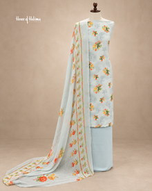 French Crepe Floral Printed 3-Piece Unstitched Suit
