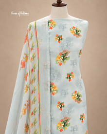 French Crepe Floral Printed 3-Piece Unstitched Suit