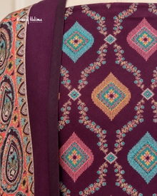 3 Piece Unstitched Alpine Suit – Printed Kameez, Plain Trouser & Burnout Paisley Shawl
