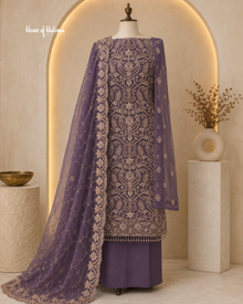 Embellished Net 4 Piece Asian Occasionwear Suit