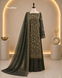 Heavily Embellished Shisha Silk 4 Piece Asian Occasionwear Suit
