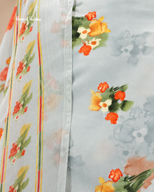 French Crepe Floral Printed 3-Piece Unstitched Suit