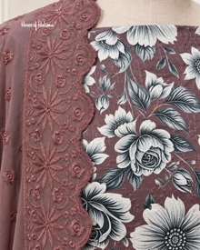 Floral Print Alpine 3 Piece Suit with Embroidered Shawl