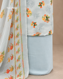 French Crepe Floral Printed 3-Piece Unstitched Suit