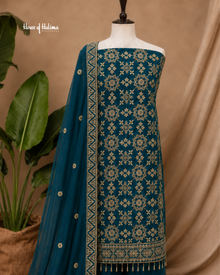 Embroidered Raw Silk 4 Piece Asian Occasionwear Suit