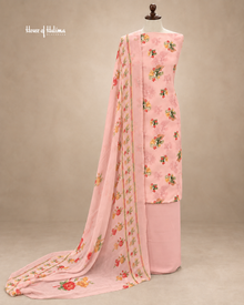 French Crepe Floral Printed 3-Piece Unstitched Suit