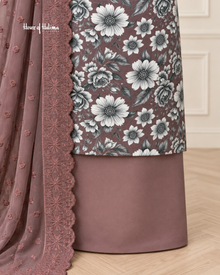 Floral Print Alpine 3 Piece Suit with Embroidered Shawl