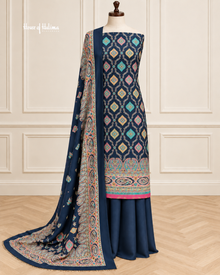 3 Piece Unstitched Alpine Suit – Printed Kameez, Plain Trouser & Burnout Paisley Shawl