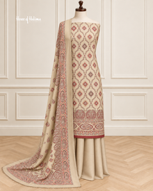 3 Piece Unstitched Alpine Suit – Printed Kameez, Plain Trouser & Burnout Paisley Shawl
