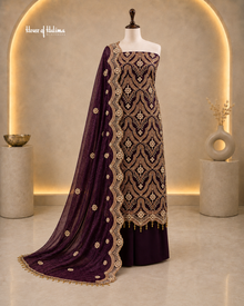Embellished Shisha Silk 4 Piece Asian Occasionwear Suit