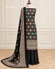 3 Piece Unstitched Alpine Suit – Printed Kameez, Plain Trouser & Burnout Paisley Shawl