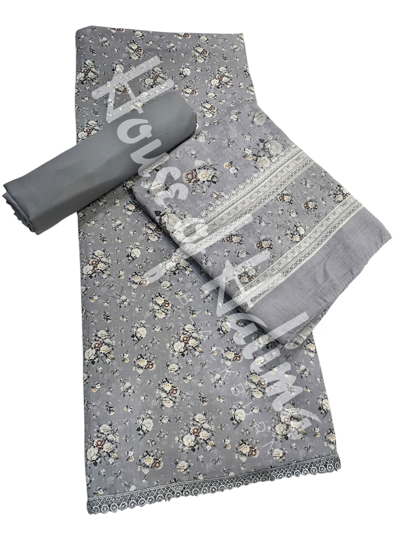 Printed cotton lawn 3pcs