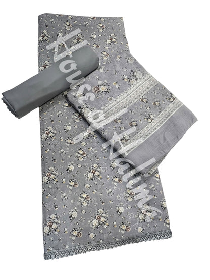 Printed cotton lawn 3pcs