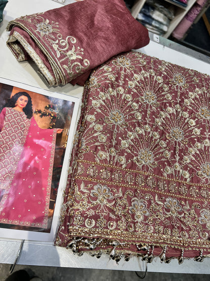 Partywear raw silk 4pcs