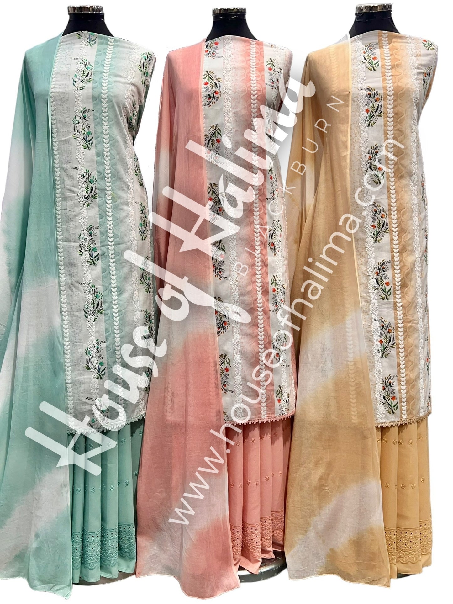 Embroidered cottons 3pcs