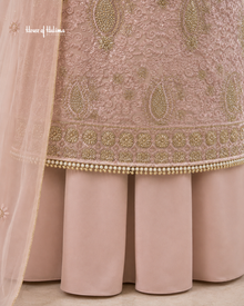 Gold Embellished Georgette 4 Piece Asian Occasionwear Suit