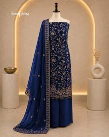 Embroidered Raw Silk 4 Piece Asian Occasionwear Suit