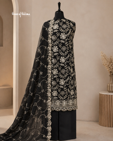 Embroidered Georgette 4 Piece Unstitched Asian Occasionwear Suit
