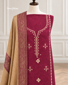 Embroidered Alpine 3 Piece Unstitched Suit with Woven Shawl