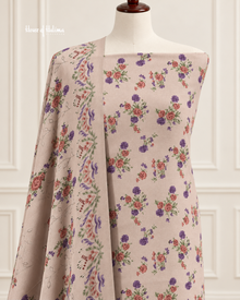 3 Piece Unstitched Alpine Suit – Floral Printed Kameez, Plain Shalwar & Burnout Shawl