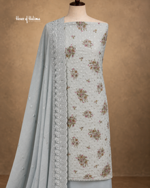 Alpine 3-Piece Schiffli-Style Embroidered Unstitched Suit